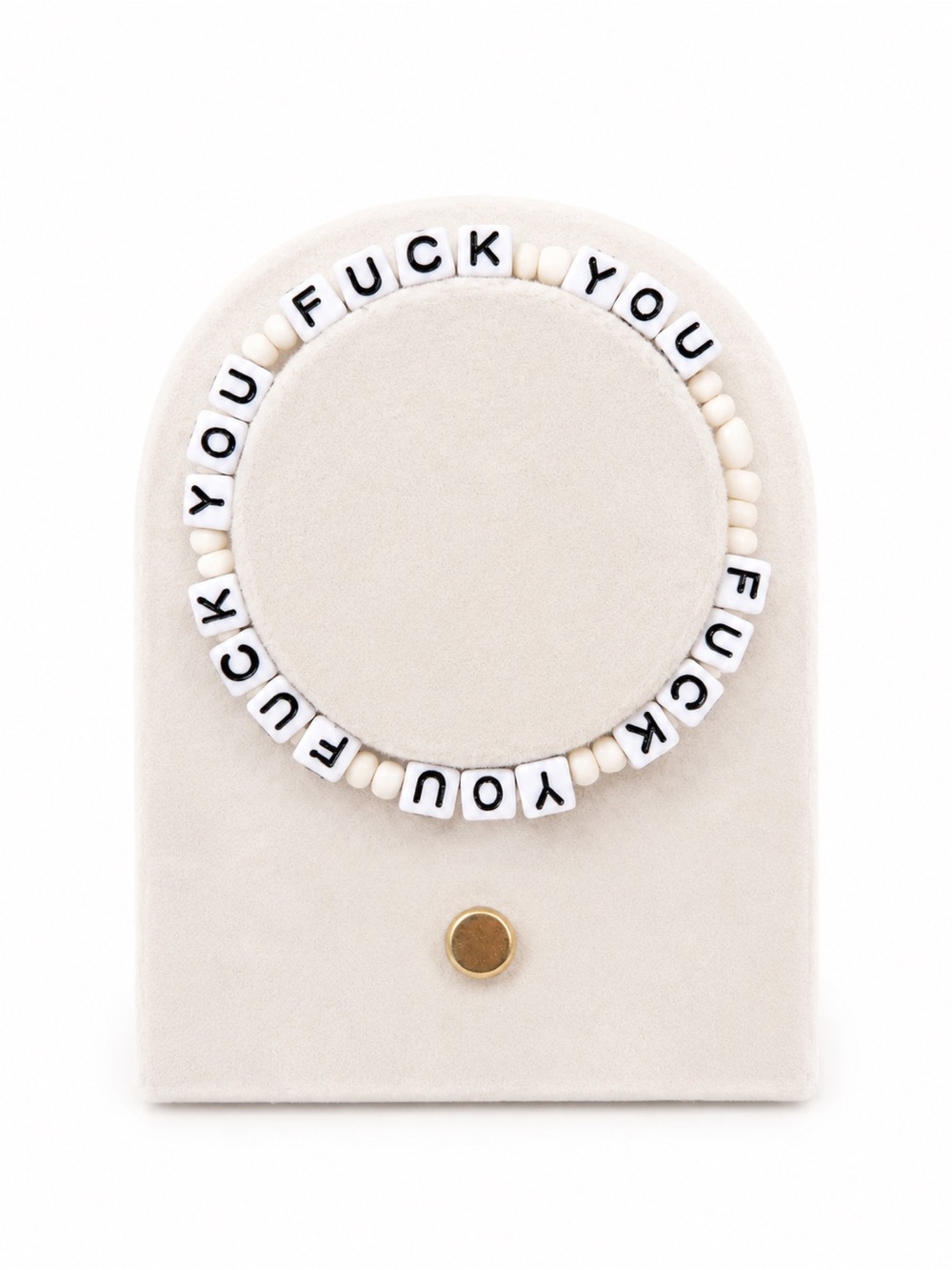 White Letter Bead Bracelet - Statement Message